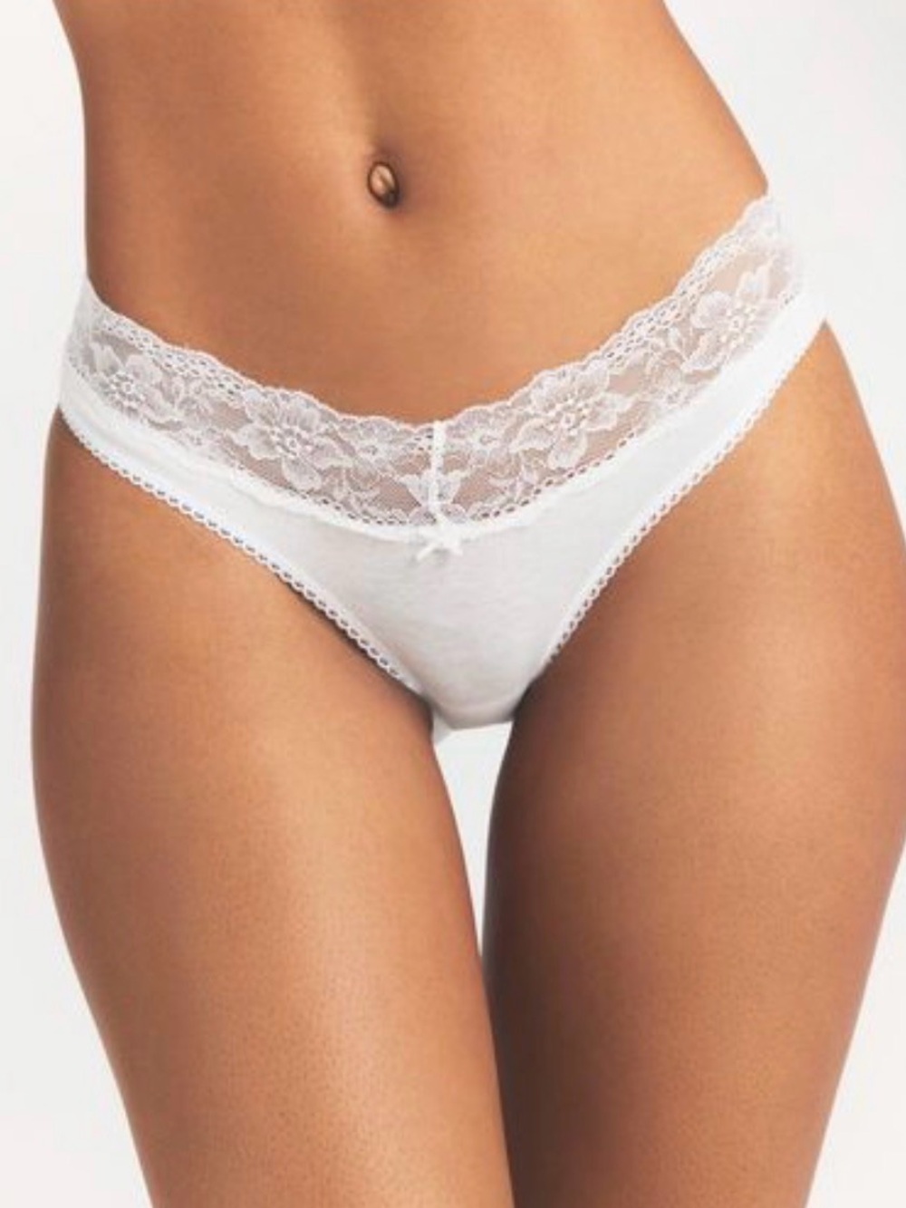 🤍 NWT SKIMS Lightweight Cotton Lace Trim Brief |  Snow | S 🤍